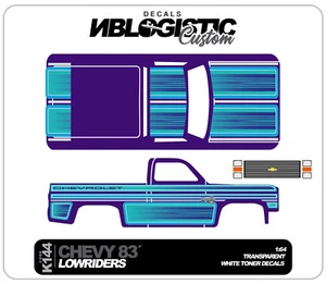 '83 Chevy Silverado Custom WaterSlide Decal for Hot Wheels 1/64 130 - Bild 1 von 3