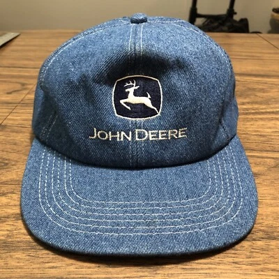Gorra de mezclilla vintage John Deere SnapBack hecha en EE. UU. K-Products costuras blancas Foto 1 de 4