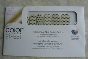 NEW Color Street POLKA DOT black/white 100% Real Nail Polish Strips 16 pc - Picture 1 of 4
