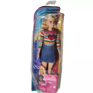 Barbie It Takes Two Malibu Doll Toy Blond Rainbow Heart Shirt Denim Skirt Toy 11 - Picture 1 of 14