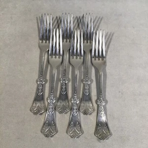 PV06285 Antico piatto argento Boardman & Sons ROGERS forchetta da pranzo 6 pezzi - Foto 1 di 5