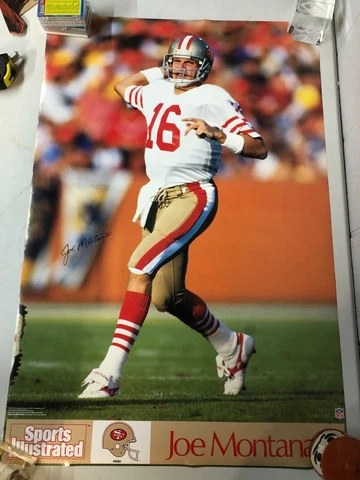 San Francisco 49ers JOE MONTANA Glossy Photo NFL Football Poster 35”x23” Cover