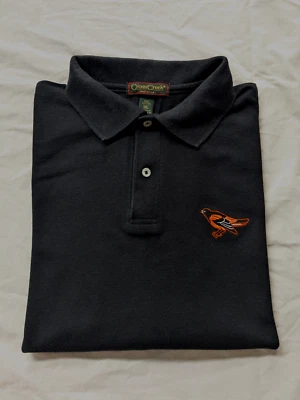 Polo Hombre Orioles Talla XXL Cross Creek, Negro, Hecho en EE. UU., 100 % Algodón Foto 1 de 3