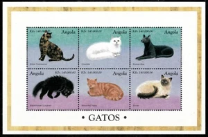 Angola 1998 - Cats - Sheet of 6 Stamps - Scott #1023 - MNH - Picture 1 of 1