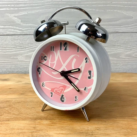 VINTAGE ROXY QUIKSILVER TWIN BELL WIND UP ALARM CLOCK METAL pink Cover