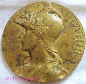 MED9037 - MEDAILLE ART NOUVEAU - 11e CONCOURS ESCRIME RUGBY BRIVE 1925 par RIVET - Picture 1 of 4