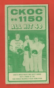 CKOC 1150 TODO HIT 40 1980 HAMILTON 0 NT. CARTA DE BOWLATHON DE CASA RONALD McDONALD - Imagen 1 de 3