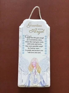 Guardian Angel porcelain boxed gift hanging standing plaque free p&p - Picture 1 of 2