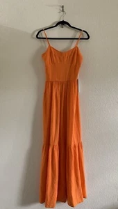 NWT YFB Orange Dress Women's Size Large Young Fabulous & Broke Maxi Sleeveless - Picture 1 of 10
