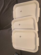 3 new white  plastic serving trays