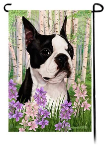 Frühlingsblumen Garten Flagge - Boston Terrier - Bild 1 von 1