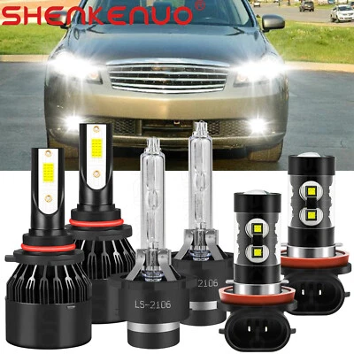 Для Infiniti M35 2006 - 2010 6x светодиодные/ксеноновые фары дальнего/ближнего света + противотуманные лампы - Изображение 1 из 4