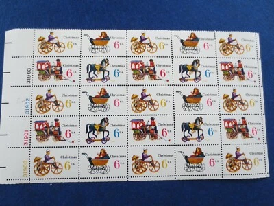 DOC's Scott #1415-18 1970 Christmas Toys 6c Block of 25 XF MNH OG  - Image 1 of 3