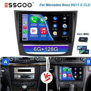 DAB+ 6+128GB Carplay Android 14 Autoradio GPS Für Mercedes Benz CLS E-Class W211 - Bild 1 von 17