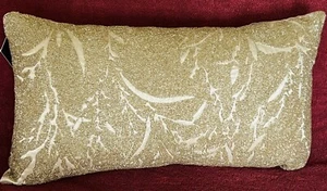 Hudson Park Collection Reeds Beaded  Decorative Pillow- Gold - Picture 1 of 2