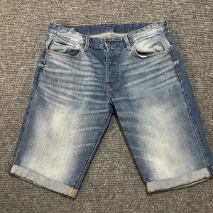 G STAR RAW pantaloncino uomo 34 blu 3301 bottoni dritti fly denim jeans designer slim - Foto 1 di 13