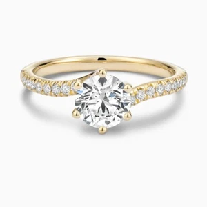 IGI Certified Lab Grown Diamond Wedding Ring Round Cut 1.15 CT 14K Yellow Gold - Picture 1 of 11