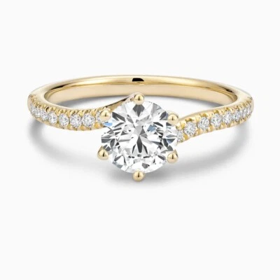 IGI Certified Lab Grown Diamond Wedding Ring Round Cut 1.15 CT 14K Yellow Gold - Image 1 of 4