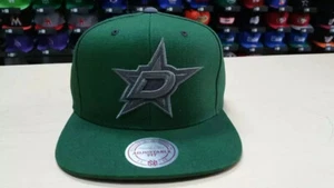 Mitchell & Ness NHL Dallas Stars Team Grey Logo Green Retro Snapback Cap Hat - Picture 1 of 5