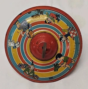 Vintage J. Chein & Co. Tin Spinning Top Litho Metal Handle 1950's Children - Picture 1 of 5