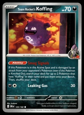 Team Rocket's Koffing 125/182 SV10: Destined Rivals - Image 1 of 2