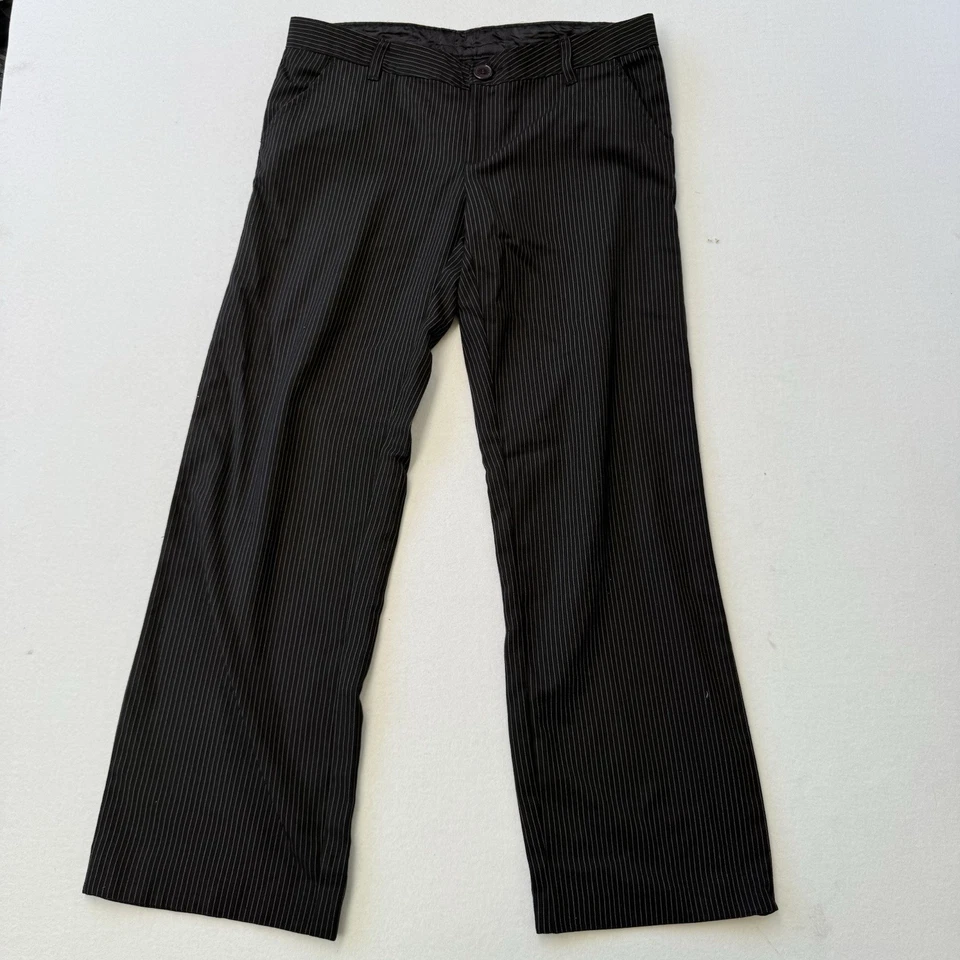 Pantalones para mujer oxidados talla 12 negros a rayas pierna ancha surf skate estilo W35 L31.5 Foto 1 de 4