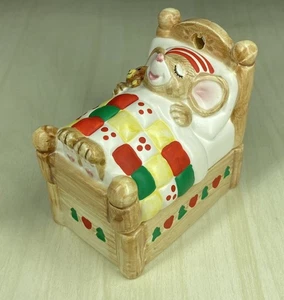 Caja de baratijas vintage años 80 cama ratón noche antes de Navidad Dakin & Co. 1984 - Imagen 1 de 9
