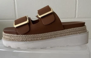 Madden Girl Sandals Women’s Size 6M Mythical Platform Espadrille Footbed Brown - Picture 1 of 8