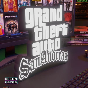 GTA San Andreas Logo Grand Theft Auto Led Gaming Light Sign - Picture 1 of 5