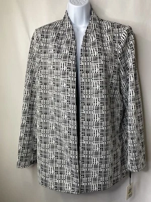 Calvin Klein Womens Jacquard Open Blazer Jacket Size 14 Career Office Corporate - Image 1 of 4