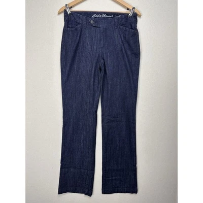 Eddie Bauer 曲线版型裤靴型深水洗女式蓝色牛仔裤 8T 码 — 第 1/4 张图片