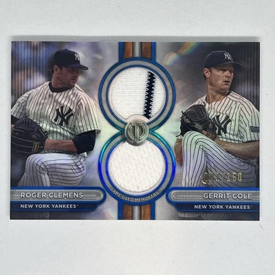 2024 Topps Tribute Dual Relic DR2-CC Roger Clemens & Gerrit Cole /150 Blue - Image 1 of 2