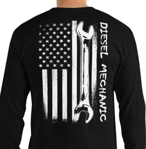 Camisa mecánica diésel para hombre de regalo con bandera estadounidense manga larga - Imagen 1 de 10