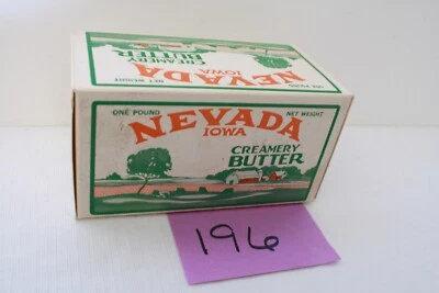 Nevada Creamery Empty Butter Box Farm Scene Grocery Milk Cream Nevada Iowa - Image 1 of 4