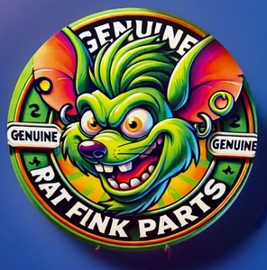 🔥 Rat Fink RF Hot Rod 8” redondo letrero de metal Ed Roth mecánico cubo en T músculo NUEVO - Imagen 1 de 5