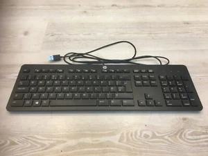 HP USB Slim KB Win 8 UK Wired USB-A QWERTY Keyboard - Black - Picture 1 of 5