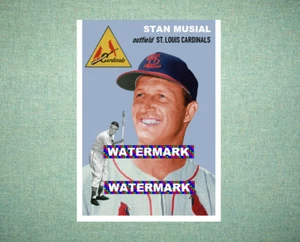 Stan Musial St Louis Cardinals 1954 Style Custom Baseball Art Card - Picture 1 of 2