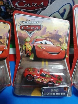 Cars 1 Bug Cactus Ligh.McQueen #95 -W.O.C.2007 #06 Bl.sing.Mattel 1/55 metal - Immagine 1 di 2
