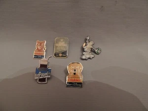5 collectible metal pins- Euro Disney Friskies- 7up- frappe- Clan Campbell whisk - Picture 1 of 6
