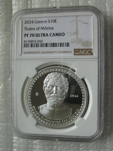 Greece 10 Euro 2024 Silver Proof Coin Thales of Miletus NGC PF70 - Picture 1 of 4