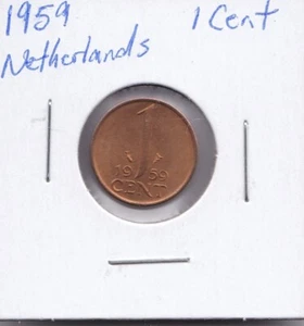 1959 Netherlands 1 Cent - Picture 1 of 4