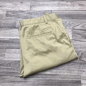 NIKE Dri-Fit Flat Front Straight Leg Beige Golf Pants Men's Size W 34 L 34 - Picture 1 of 11