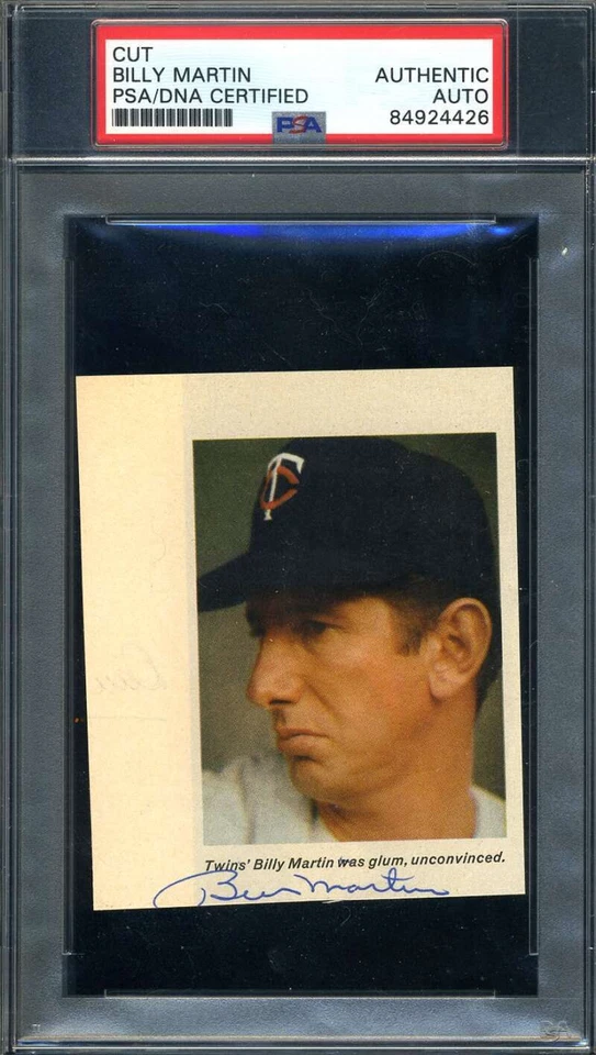 Billy Martin PSA/DNA Vintage Signed  Photo Cut Autograph - Image 1 of 1