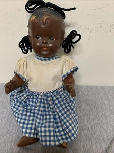 Vintage 1930’s Composition African American Black Girl 12” Doll - Picture 1 of 18