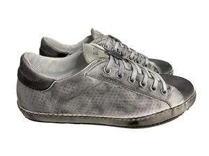 scarpe sneakers basse pelle traforata bianco grigio Via Condotti sfumato metal - Imagen 1 de 3