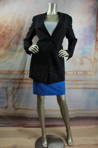 $3700 New AKRIS Stylish Black Long Light Wool Jacket Coat 38 8 - Picture 1 of 7
