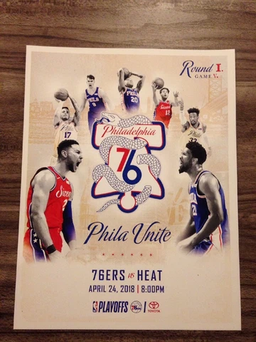 PHILADELPHIA 76ERS SIXERS PLAYOFFS UNITE OR DIE 8.5" X 11" NBA Game PROMO POSTER Cover