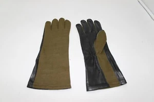 US Army Type Nomex Summer Flyers Gloves GS/FRP-2 Sz 7-11 OD Green Black Leather - Picture 1 of 4