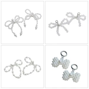 Dainty Bowknot Pendant Keychain Crystal Beaded Pendant Ornament for Shoe Decors - Zdjęcie 1 z 12