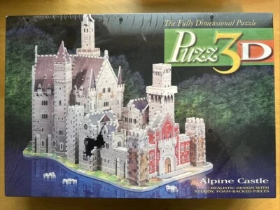 Puzz3D 3D головоломка альпийский замок 4436 супер сложный 1000шт винтажный 1994 запечатанный - Изображение 1 из 2
